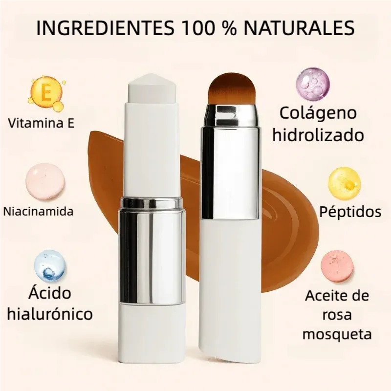 Base de maquillaje 2 en 1 con pincel integrado